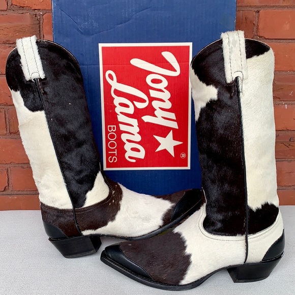 TONY LAMA VTG Pony Hair On Cowhide Western Boots - Picture 2 of 14